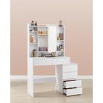 Casa si Gradina - Mobilier - Comode si corpuri - Masute de toaleta - Masa de toaleta Kailyn, oglinda LED cu iluminare reglabila, 6 sertare, 40x98x145 cm, alb - Infinity.ro