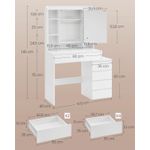 Casa si Gradina - Mobilier - Comode si corpuri - Masute de toaleta - Masa de toaleta Kailyn, oglinda LED cu iluminare reglabila, 6 sertare, 40x98x145 cm, alb - Infinity.ro
