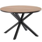 Casa si Gradina - Gradina si terasa - Mobilier exterior - Mese gradina - Masa rotunda pentru gradina, cadru aluminiu cu blat polywood aspect lemn, 112x73 cm, maro natur - Infinity.ro