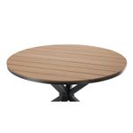 Casa si Gradina - Gradina si terasa - Mobilier exterior - Mese gradina - Masa rotunda pentru gradina, cadru aluminiu cu blat polywood aspect lemn, 112x73 cm, maro natur - Infinity.ro