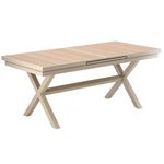 Casa si Gradina - Gradina si terasa - Mobilier exterior - Mese gradina - Masa gradina extensibila 180-240 cm din aluminiu cu blat aspect lemn, 180-240x90x76 cm, bej - Infinity.ro
