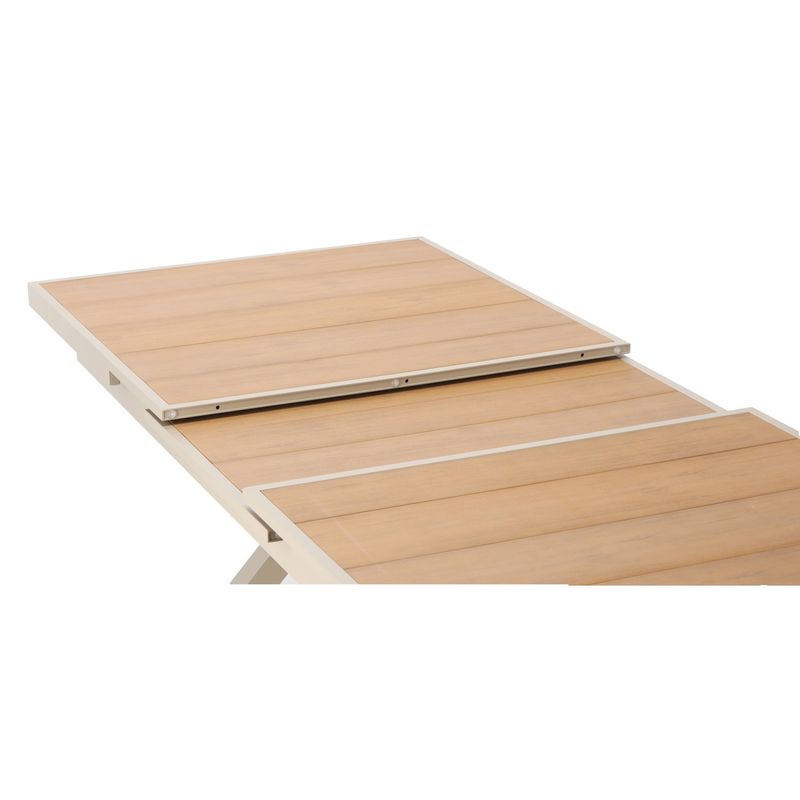 Casa si Gradina - Gradina si terasa - Mobilier exterior - Mese gradina - Masa gradina extensibila 180-240 cm din aluminiu cu blat aspect lemn, 180-240x90x76 cm, bej - Infinity.ro