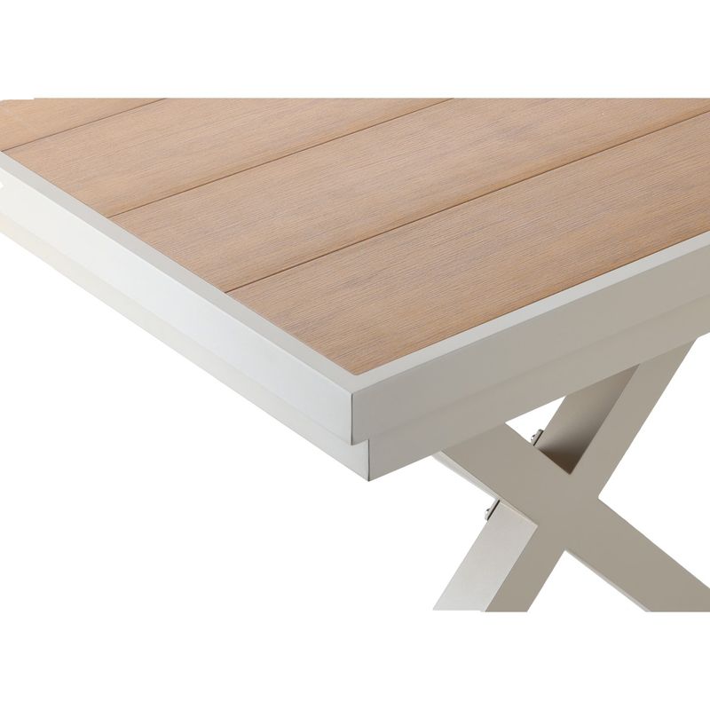 Casa si Gradina - Gradina si terasa - Mobilier exterior - Mese gradina - Masa gradina extensibila 180-240 cm din aluminiu cu blat aspect lemn, 180-240x90x76 cm, bej - Infinity.ro