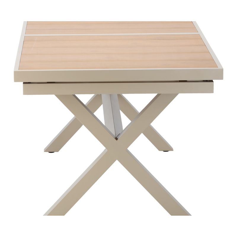 Casa si Gradina - Gradina si terasa - Mobilier exterior - Mese gradina - Masa gradina extensibila 180-240 cm din aluminiu cu blat aspect lemn, 180-240x90x76 cm, bej - Infinity.ro