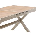 Casa si Gradina - Gradina si terasa - Mobilier exterior - Mese gradina - Masa gradina extensibila 180-240 cm din aluminiu cu blat aspect lemn, 180-240x90x76 cm, bej - Infinity.ro