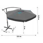 Casa si Gradina - Gradina si terasa - Umbrele si pavilioane - Umbrele - Umbrela de gradina cu brat lateral, inclinabila, panza poliester 160 g/mp, husa de protectie, 300 cm, gri - Infinity.ro
