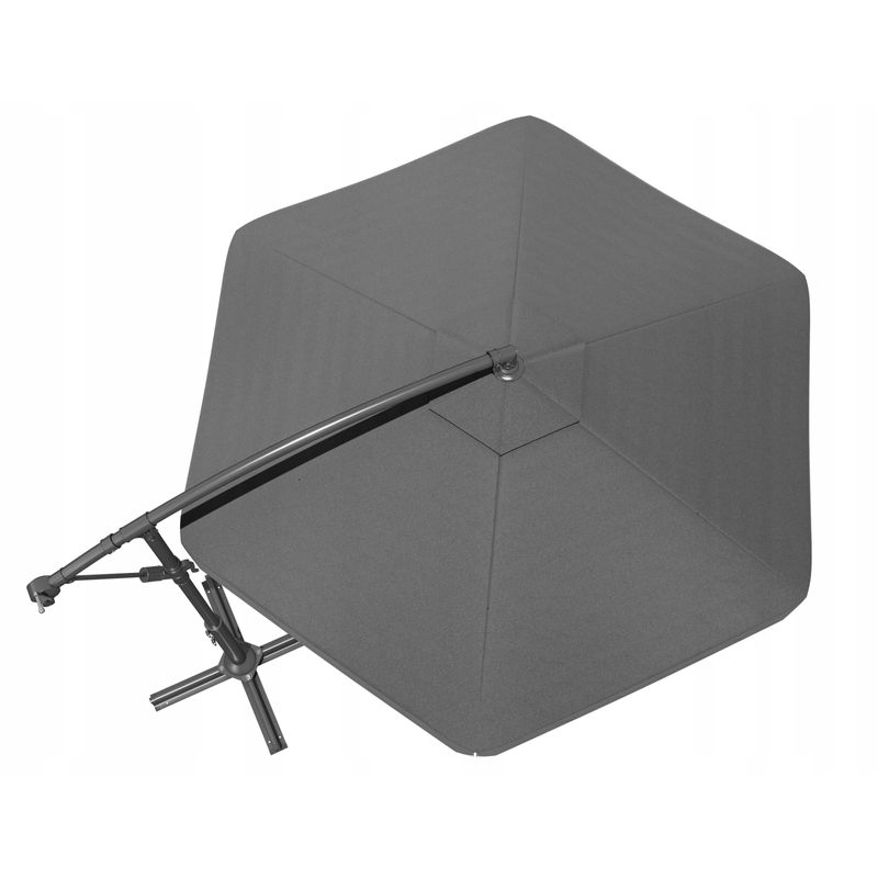 Casa si Gradina - Gradina si terasa - Umbrele si pavilioane - Umbrele - Umbrela de gradina cu brat lateral, inclinabila, panza poliester 160 g/mp, husa de protectie, 300 cm, gri - Infinity.ro