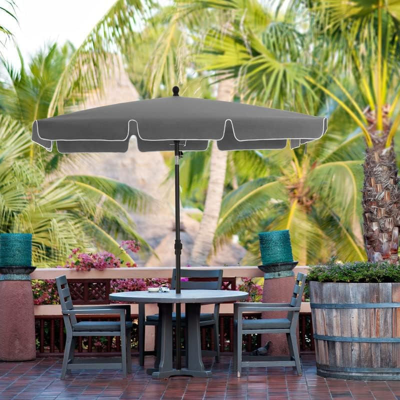 Casa si Gradina - Gradina si terasa - Umbrele si pavilioane - Umbrele - Umbrela terasa gradina sau plaja, inclinare 2 directii, protectie UV UPF 50+, 180x125 cm, gri - Infinity.ro