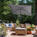 Casa si Gradina - Gradina si terasa - Umbrele si pavilioane - Umbrele - Umbrela terasa gradina sau plaja, inclinare 2 directii, protectie UV UPF 50+, 180x125 cm, gri - Infinity.ro