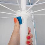 Casa si Gradina - Gradina si terasa - Umbrele si pavilioane - Umbrele - Umbrela tip cort de plaja XXL, cu 2 pereti laterali, BU14S, inaltime reglabila 140-220 cm, albastru - Infinity.ro