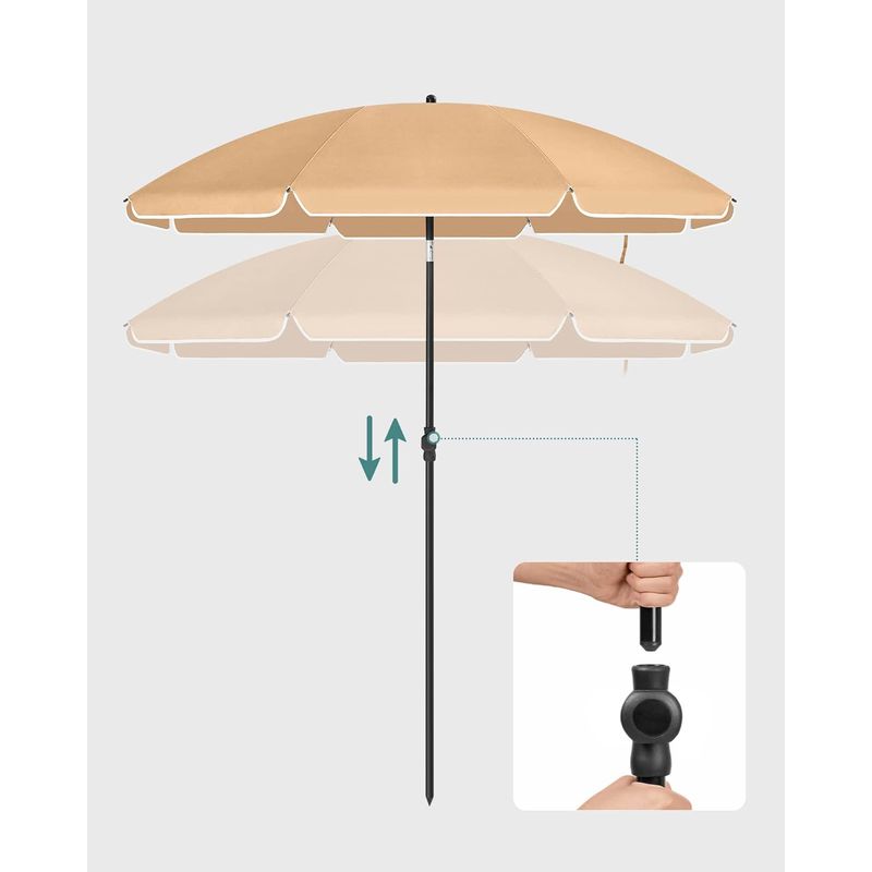 Casa si Gradina - Gradina si terasa - Umbrele si pavilioane - Umbrele - Umbrela terasa sau plaja cu inclinare si husa protectie, diametru 160 cm, taupe - Infinity.ro
