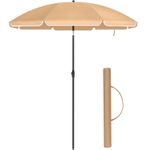 Casa si Gradina - Gradina si terasa - Umbrele si pavilioane - Umbrele - Umbrela terasa sau plaja cu inclinare si husa protectie, diametru 160 cm, taupe - Infinity.ro