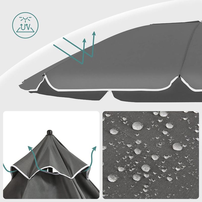 Casa si Gradina - Gradina si terasa - Umbrele si pavilioane - Umbrele - Umbrela terasa sau plaja cu inclinare si husa protectie, diametru 160 cm, gri - Infinity.ro