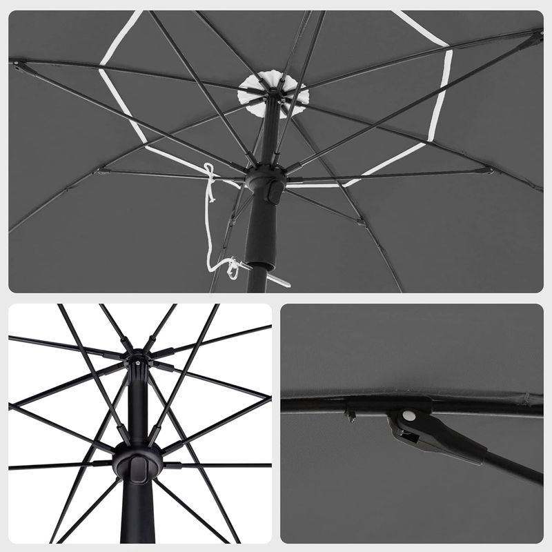 Casa si Gradina - Gradina si terasa - Umbrele si pavilioane - Umbrele - Umbrela terasa sau plaja cu inclinare si husa protectie, diametru 160 cm, gri - Infinity.ro