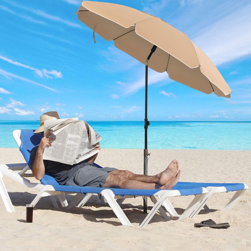 Casa si Gradina - Gradina si terasa - Umbrele si pavilioane - Umbrele - Umbrela terasa sau plaja cu inclinare si husa protectie, diametru 160 cm, taupe - Infinity.ro