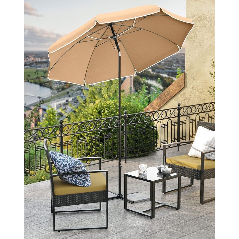 Casa si Gradina - Gradina si terasa - Umbrele si pavilioane - Umbrele - Umbrela terasa sau plaja cu inclinare si husa protectie, diametru 160 cm, taupe - Infinity.ro