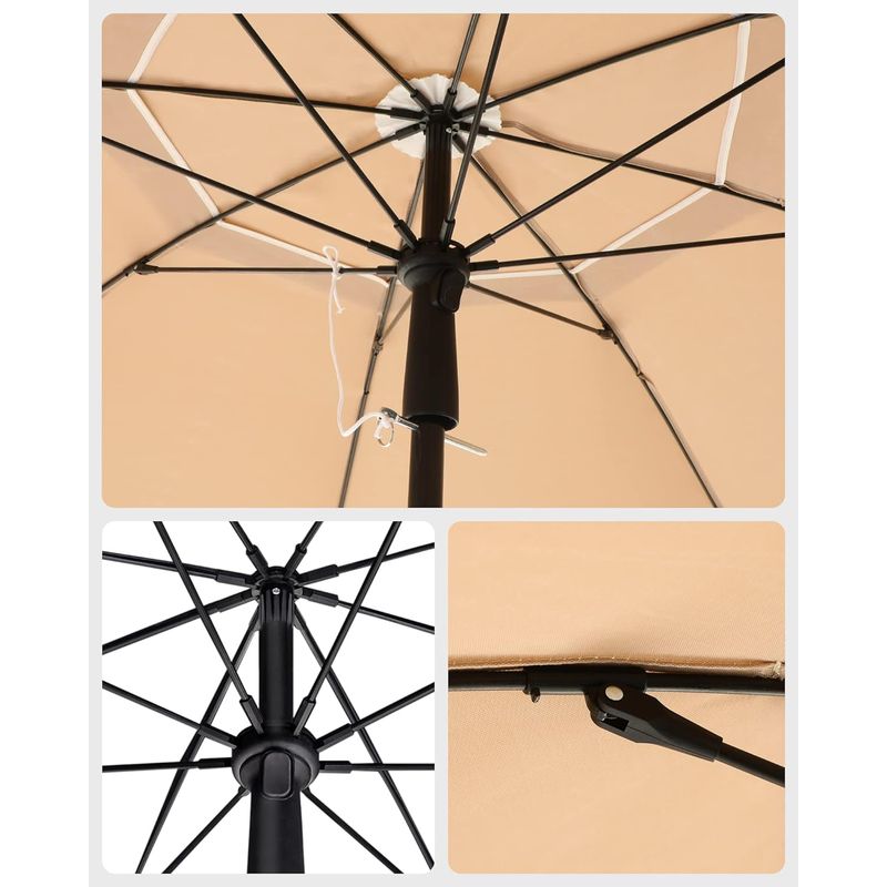 Casa si Gradina - Gradina si terasa - Umbrele si pavilioane - Umbrele - Umbrela terasa sau plaja cu inclinare si husa protectie, diametru 160 cm, taupe - Infinity.ro
