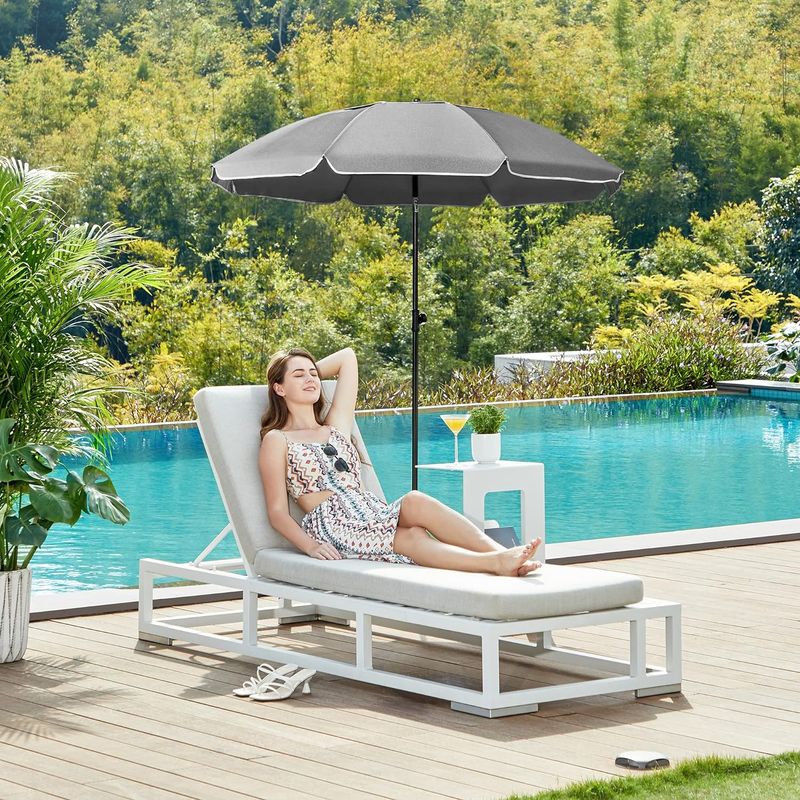 Casa si Gradina - Gradina si terasa - Umbrele si pavilioane - Umbrele - Umbrela terasa sau plaja cu inclinare si husa protectie, diametru 160 cm, gri - Infinity.ro