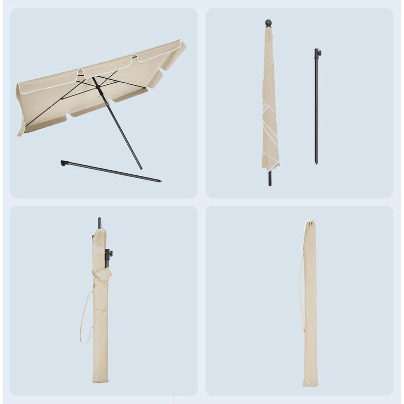 Casa si Gradina - Gradina si terasa - Umbrele si pavilioane - Umbrele - Umbrela terasa sau gradina reglabila, inclinare 2 directii, protectie UV UPF 50+, husa inclusa, 230x150 cm, bej - Infinity.ro