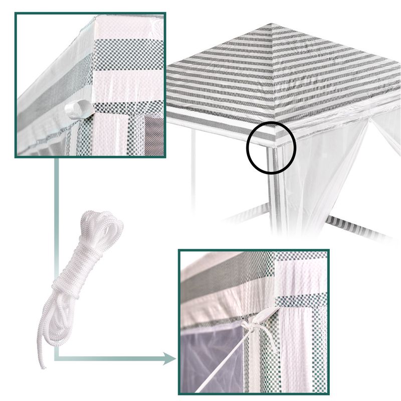 Casa si Gradina - Gradina si terasa - Umbrele si pavilioane - Pavilioane - Cort pavilion gradina, pereti cu plasa anti insecte si structura metalica, 3x3 m, alb si verde - Infinity.ro
