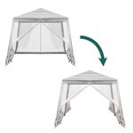 Casa si Gradina - Gradina si terasa - Umbrele si pavilioane - Pavilioane - Cort pavilion gradina, pereti cu plasa anti insecte si structura metalica, 3x3 m, alb si verde - Infinity.ro
