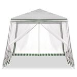 Casa si Gradina - Gradina si terasa - Umbrele si pavilioane - Pavilioane - Cort pavilion gradina, pereti cu plasa anti insecte si structura metalica, 3x3 m, alb si verde - Infinity.ro