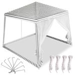 Casa si Gradina - Gradina si terasa - Umbrele si pavilioane - Pavilioane - Cort pavilion gradina, pereti cu plasa anti insecte si structura metalica, 3x3 m, alb si verde - Infinity.ro