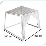 Casa si Gradina - Gradina si terasa - Umbrele si pavilioane - Pavilioane - Cort pavilion gradina, pereti cu plasa anti insecte si structura metalica, 3x3 m, alb si verde - Infinity.ro