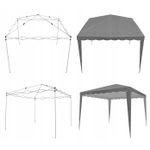Casa si Gradina - Gradina si terasa - Umbrele si pavilioane - Pavilioane - Cort pavilion gradina pliabil automat pop-up impermeabil uv, 300x300 cm, montaj rapid, gri - Infinity.ro