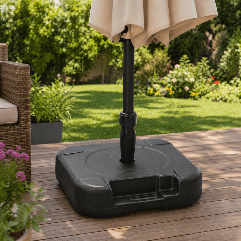 Casa si Gradina - Gradina si terasa - Umbrele si pavilioane - Umbrele - Baza pentru umbrela gradina 19 L, umplere cu apa, PVC, 44x44x13 cm, negru - Infinity.ro