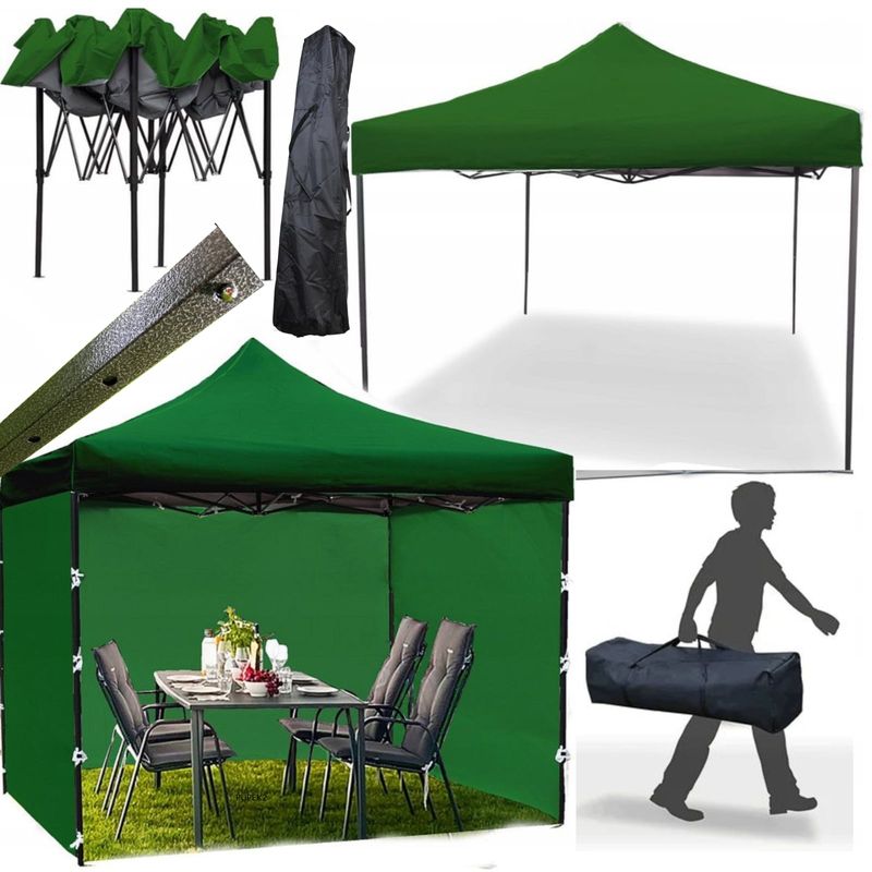 Casa si Gradina - Gradina si terasa - Umbrele si pavilioane - Pavilioane - Cort tip pavilion cu 3 pereti laterali, structura solida otel si acoperis impermeabil PVC, 3x3 m - Infinity.ro
