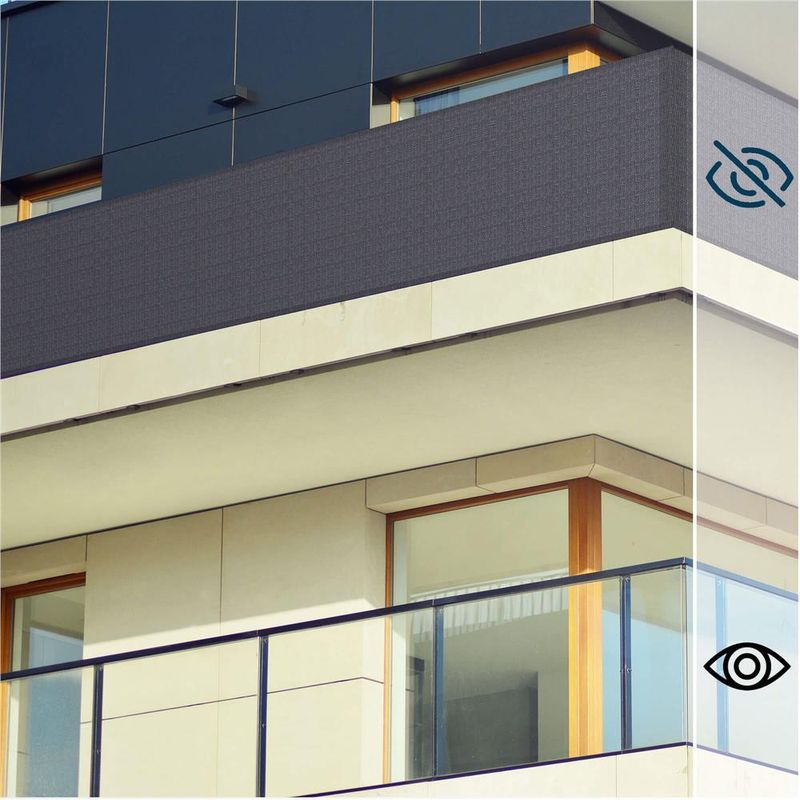 Casa si Gradina - Decoratiuni - Pereti despartitori si paravane - Paravan plasa umbrire pentru balustrada balcon, 95% umbrire, impermeabila, 300x100 cm, antracit - Infinity.ro