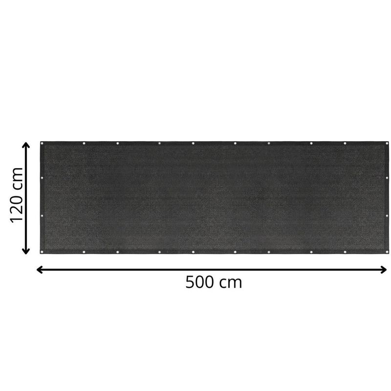 Casa si Gradina - Decoratiuni - Pereti despartitori si paravane - Paravan plasa umbrire pentru balustrada balcon, 95% umbrire, impermeabila, 500x120 cm, antracit - Infinity.ro