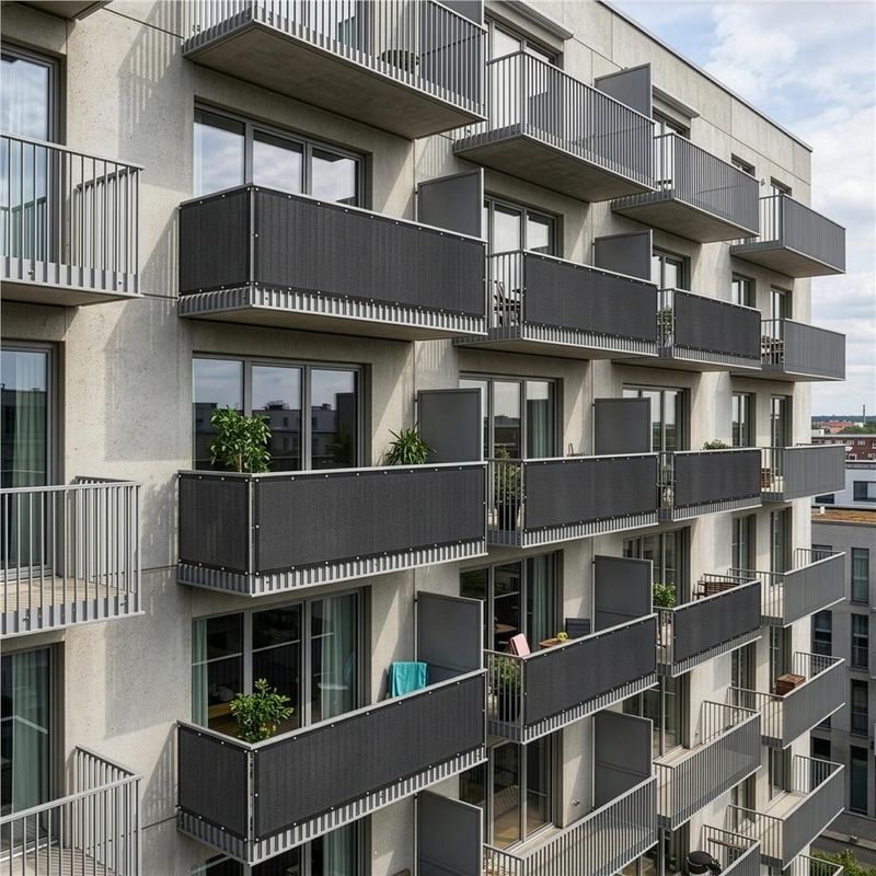 Casa si Gradina - Decoratiuni - Pereti despartitori si paravane - Paravan plasa umbrire pentru balustrada balcon, 95% umbrire, impermeabila, 700x100 cm, antracit - Infinity.ro