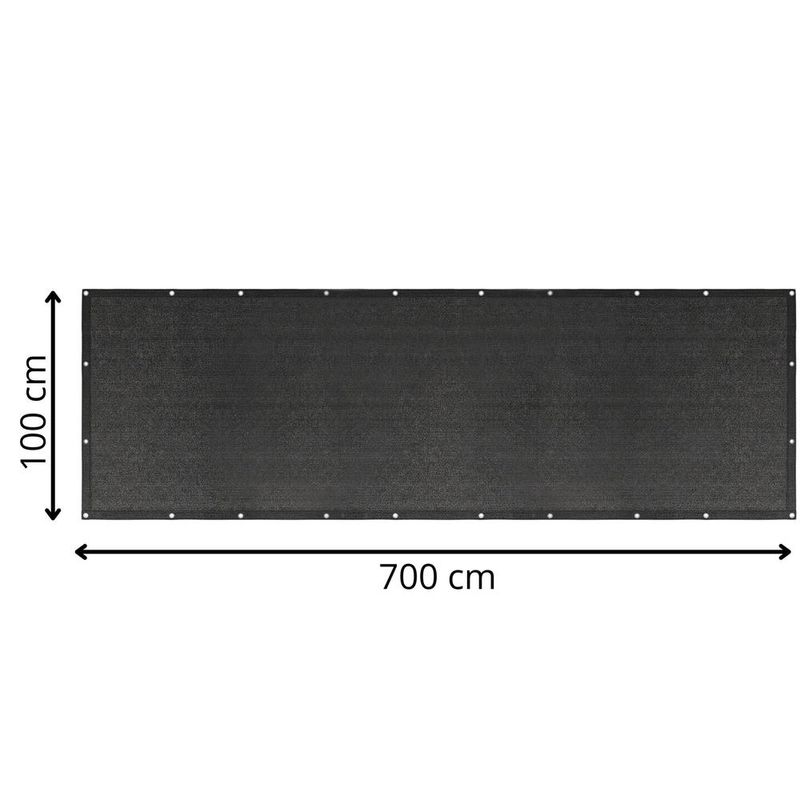 Casa si Gradina - Decoratiuni - Pereti despartitori si paravane - Paravan plasa umbrire pentru balustrada balcon, 95% umbrire, impermeabila, 700x100 cm, antracit - Infinity.ro
