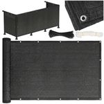 Casa si Gradina - Decoratiuni - Pereti despartitori si paravane - Paravan plasa umbrire pentru balustrada balcon, 95% umbrire, impermeabila, 700x100 cm, antracit - Infinity.ro