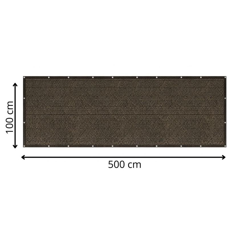 Casa si Gradina - Decoratiuni - Pereti despartitori si paravane - Paravan plasa umbrire pentru balustrada balcon, 95% umbrire, impermeabila, 500x100 cm, maro - Infinity.ro