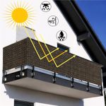 Casa si Gradina - Decoratiuni - Pereti despartitori si paravane - Paravan plasa umbrire pentru balustrada balcon, 95% umbrire, impermeabila, 500x100 cm, maro - Infinity.ro