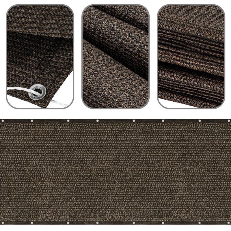 Casa si Gradina - Decoratiuni - Pereti despartitori si paravane - Paravan plasa umbrire pentru balustrada balcon, 95% umbrire, impermeabila, 500x100 cm, maro - Infinity.ro