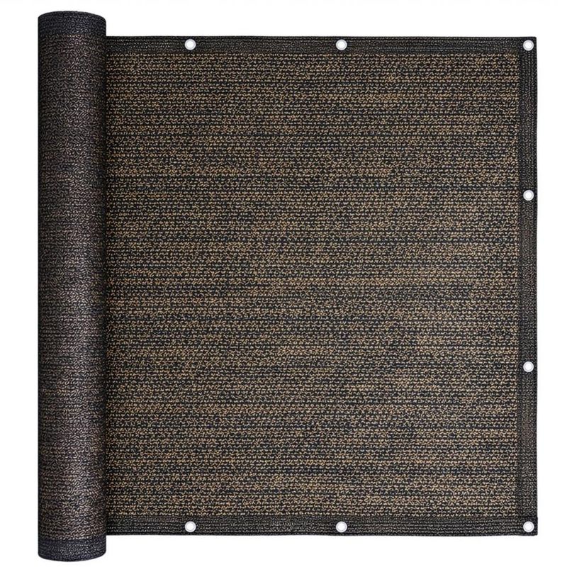 Casa si Gradina - Decoratiuni - Pereti despartitori si paravane - Paravan plasa umbrire pentru balustrada balcon, 95% umbrire, impermeabila, 500x100 cm, maro - Infinity.ro