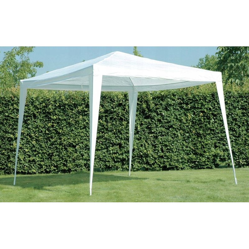 Casa si Gradina - Gradina si terasa - Umbrele si pavilioane - Pavilioane - Pavilion gradina 300x300 cm, acoperis PE 90g/m2 impermeabil, cadru otel, kit fixare corzi si pini, alb - Infinity.ro