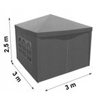 Casa si Gradina - Gradina si terasa - Umbrele si pavilioane - Pavilioane - Pavilion gradina pliabil pop-up 300x300 cm cu 4 pereti laterali, Oxford 210D impermeabil, inaltime reglabila - Infinity.ro