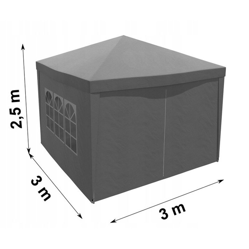 Casa si Gradina - Gradina si terasa - Umbrele si pavilioane - Pavilioane - Pavilion gradina pliabil pop-up 300x300 cm cu 4 pereti laterali, Oxford 210D impermeabil, inaltime reglabila - Infinity.ro