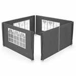Casa si Gradina - Decoratiuni - Pereti despartitori si paravane - Set 4 pereti laterali pentru pavilion gradina, impermeabili, 3x2 m, cu ferestre si intrare cu fermoar, alb - Infinity.ro