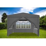 Casa si Gradina - Decoratiuni - Pereti despartitori si paravane - Set 4 pereti laterali pentru pavilion gradina, impermeabili, 3x2 m, cu ferestre si intrare cu fermoar, alb - Infinity.ro