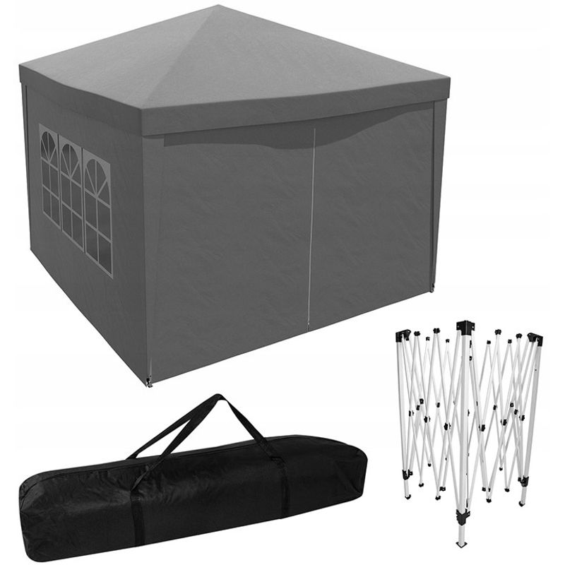 Casa si Gradina - Gradina si terasa - Umbrele si pavilioane - Pavilioane - Pavilion gradina pliabil pop-up 300x300 cm cu 4 pereti laterali, Oxford 210D impermeabil, inaltime reglabila - Infinity.ro