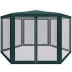 Casa si Gradina - Gradina si terasa - Umbrele si pavilioane - Pavilioane - Pavilion cu plasa anti-insecte, fermoar, hexagonal, 200cm, Verde - Infinity.ro