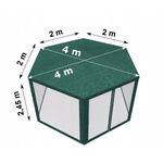 Casa si Gradina - Gradina si terasa - Umbrele si pavilioane - Pavilioane - Pavilion cu plasa anti-insecte, fermoar, hexagonal, 200cm, Verde - Infinity.ro