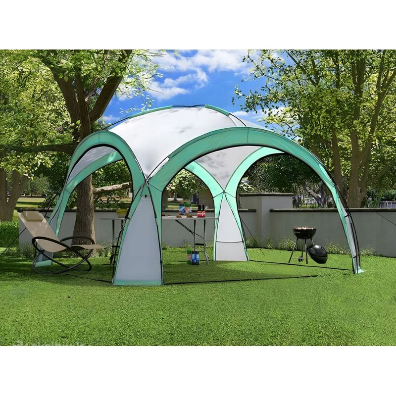 Casa si Gradina - Gradina si terasa - Umbrele si pavilioane - Pavilioane - Pavilion gradina 350x350x230 cm, structura fibra de sticla, acoperis poliester impermeabil, verde cu alb - Infinity.ro