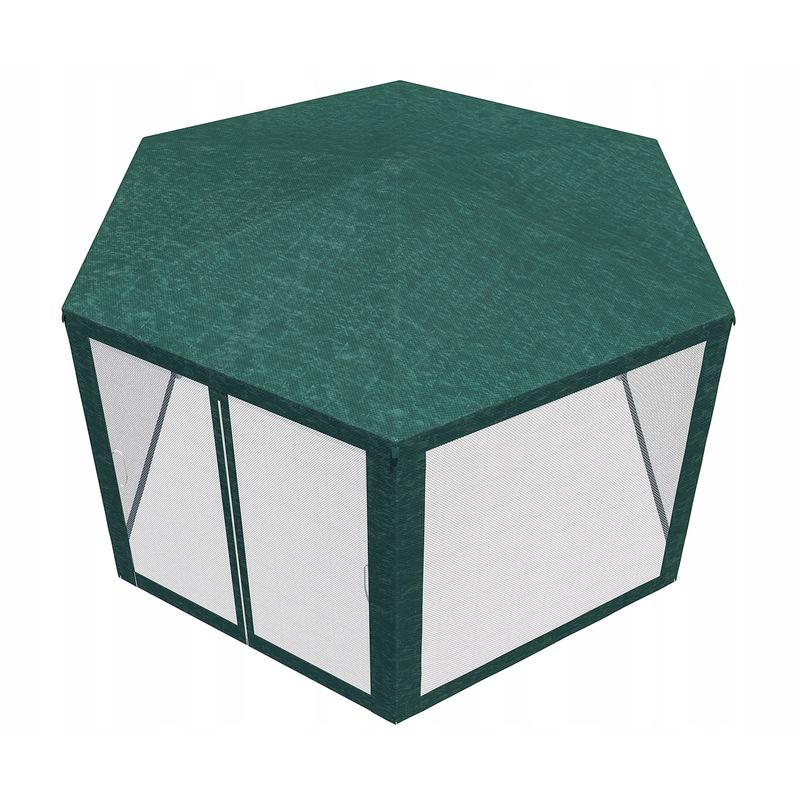 Casa si Gradina - Gradina si terasa - Umbrele si pavilioane - Pavilioane - Pavilion cu plasa anti-insecte, fermoar, hexagonal, 200cm, Verde - Infinity.ro